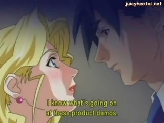 Anime Blondeee gets pounded with a toy