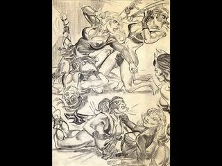 Amazons dominare misto combattimento lesbica combattimento arte i fumetti