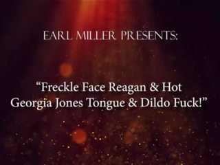 Freckle twarz reagan & grand georgia jones język & dildo fuck&excl;