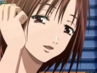 Provocerend anime telefoontje meisje in zwart kniekousen